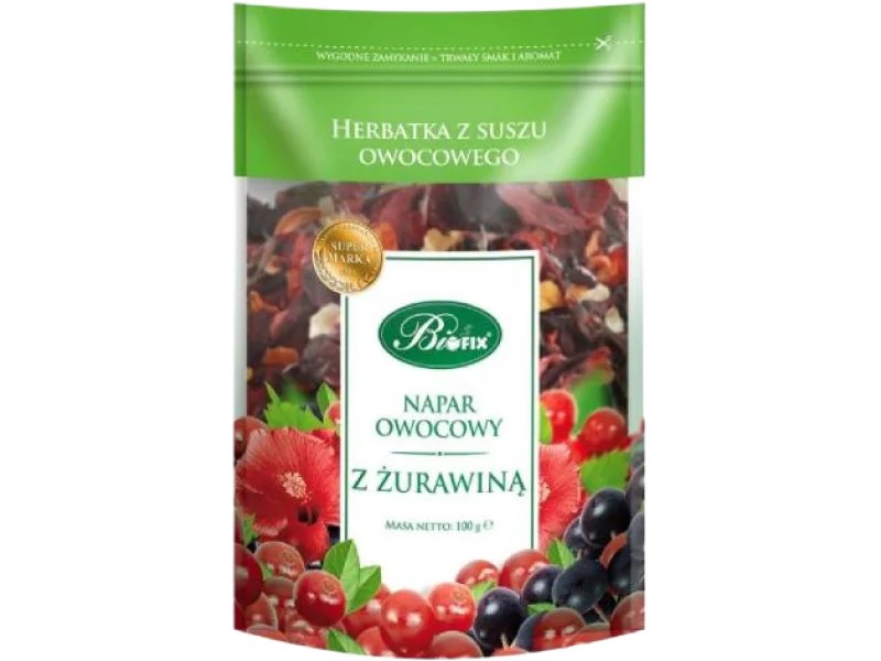 BiFix Napar owocowy z żurawiną, zioła do zaparzania, 100 g