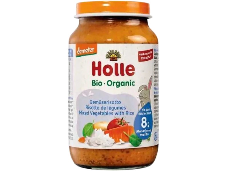 HOLLE Bio danie dla niemowląt Risotto warzywa z ryżem, gotowy posiłek, 220 g