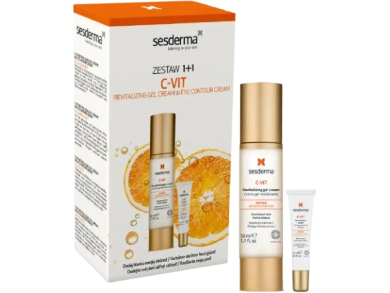 SESDERMA C-VIT Zestaw Krem-żel do twarzy + Krem pod oczy, 50 + 15 ml